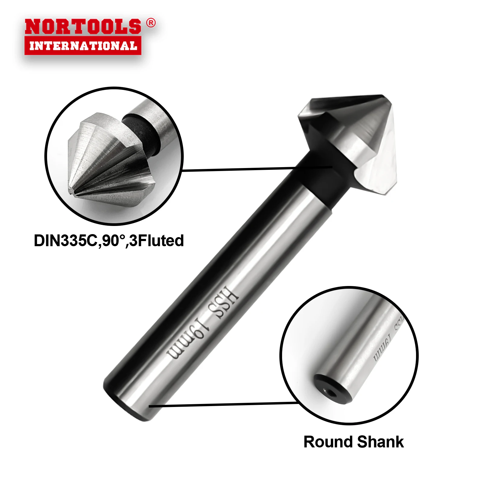 3 Flute HSS Countersink Drill Bit Counterbore For Metal Drilling