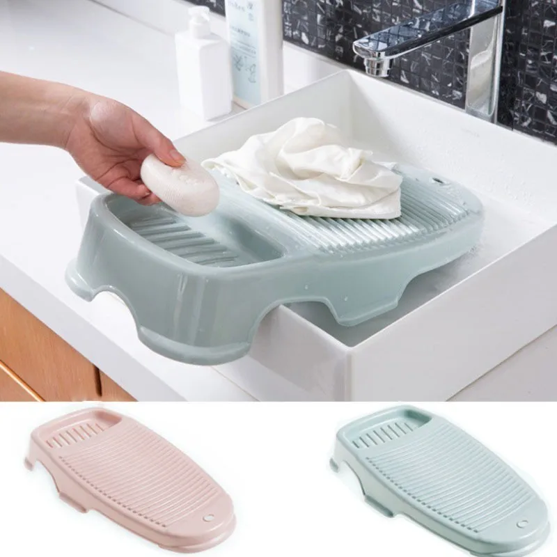 Thicken Scrubboards Clothes Washboard Plastic Anti Slip Washing Board with Soap Holder Laundry Scrubbing Home Cleaning