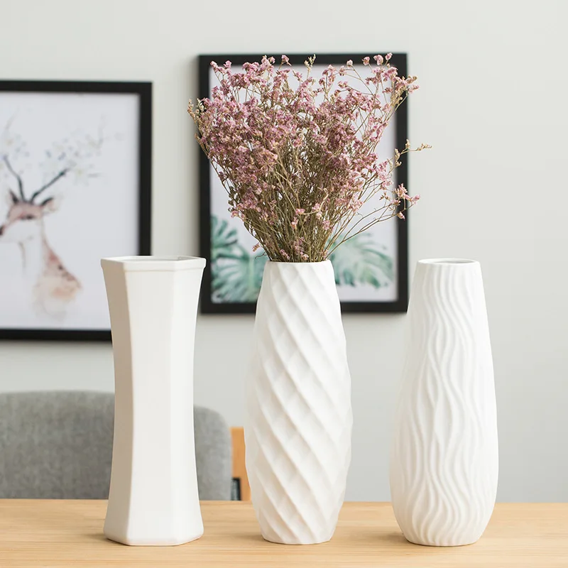 
Amazon hot sale artwork creative art white vase ceramic flower vase for home decoration party decor porcelain flowerpot 