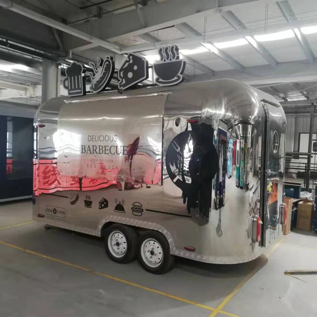 Jekeen High Quality Customized Food Truck Trailer Mobile Food Car Stainless Steel Food Trailer