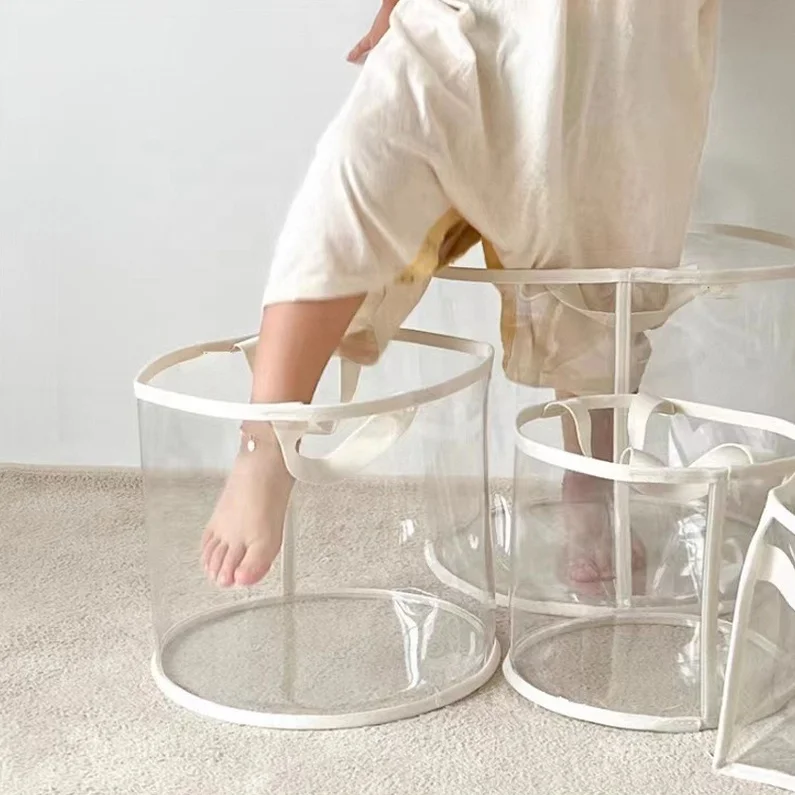 Customized TPU Cylindrical Transparent Plastic Drum With Rolled Edges Circular High Frequency Wave Cylindrical Packaging Box