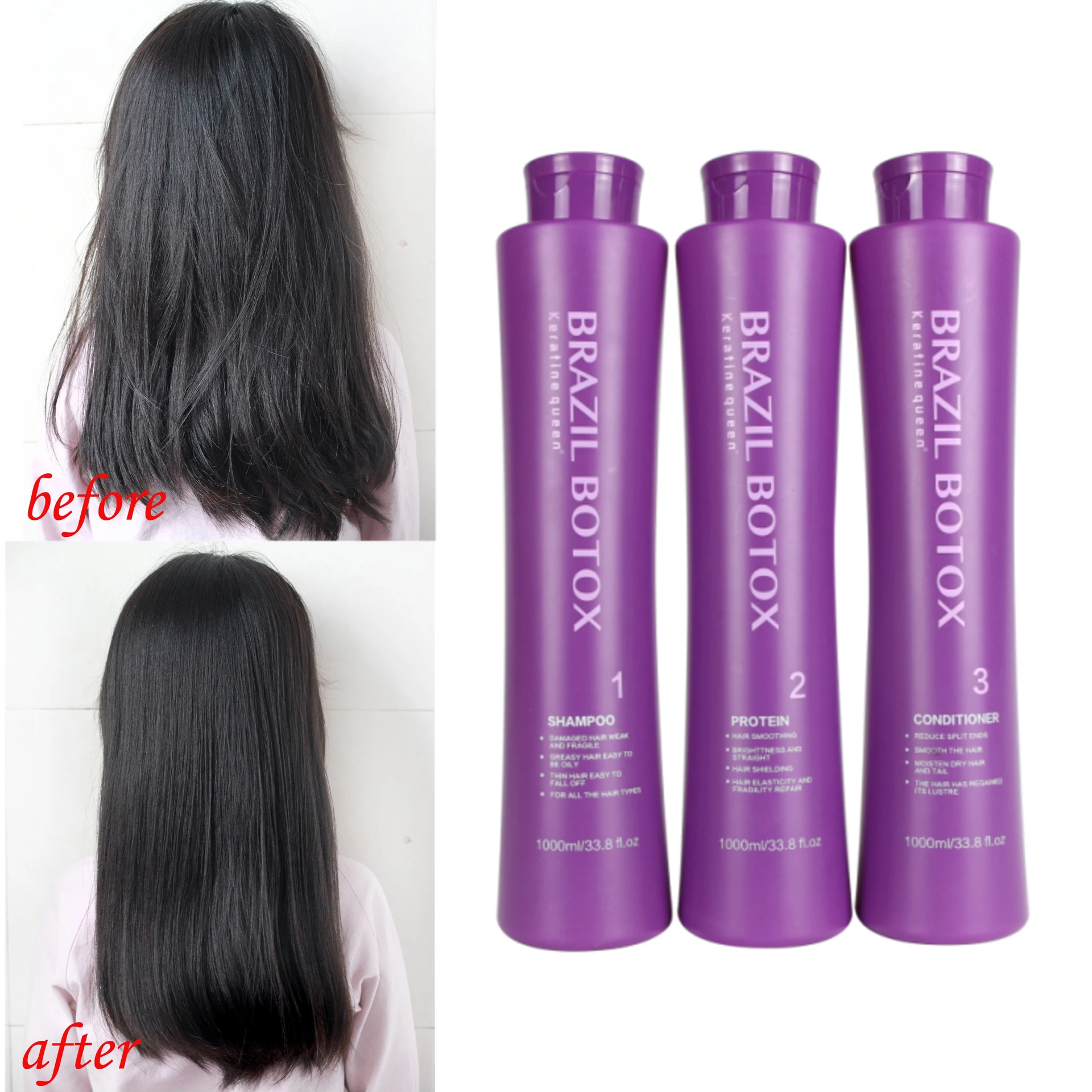 1000ml OEM Factory Best Price Formaldehyde Free Professional Salon Hair Care Products Straightening Keratin Hair Treatment