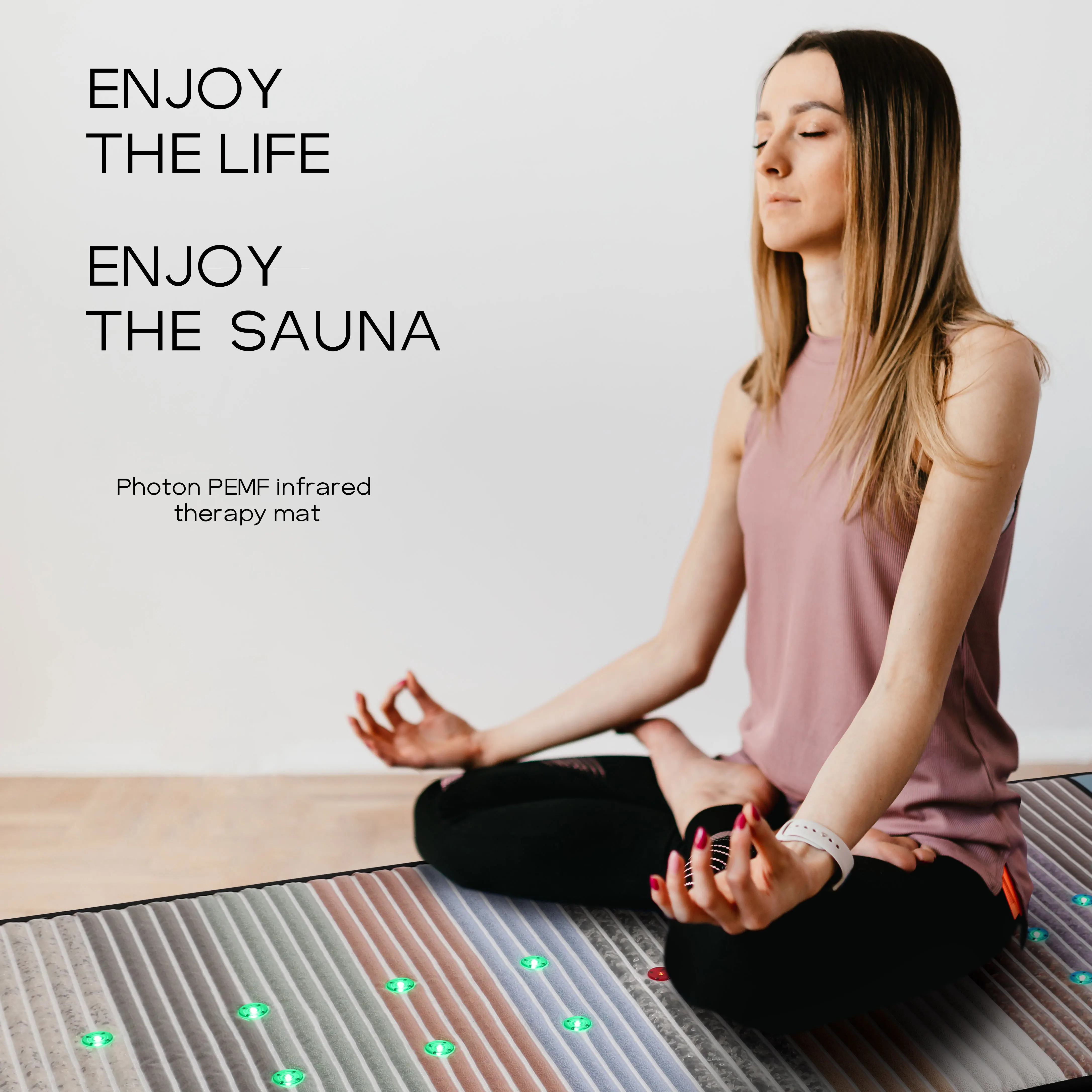 Full Body 24pcs photon light Far Infrared Heating Photon PEMF Mattress Therapy Amethyst Healing Mat