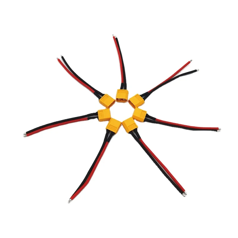 Customized 18 AWG XT30, XT60, xt90 battery female to male high temperature plug  silicone  1/2 cable assembly