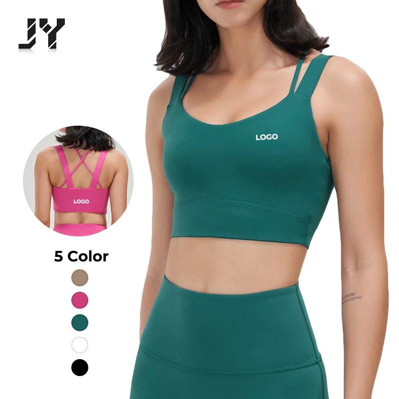 JY Wholesale Ladies Sport Top Fitness High Impact Shockproof New Trendy High Stretch Sports Bra Sex Back Sports Running Bra