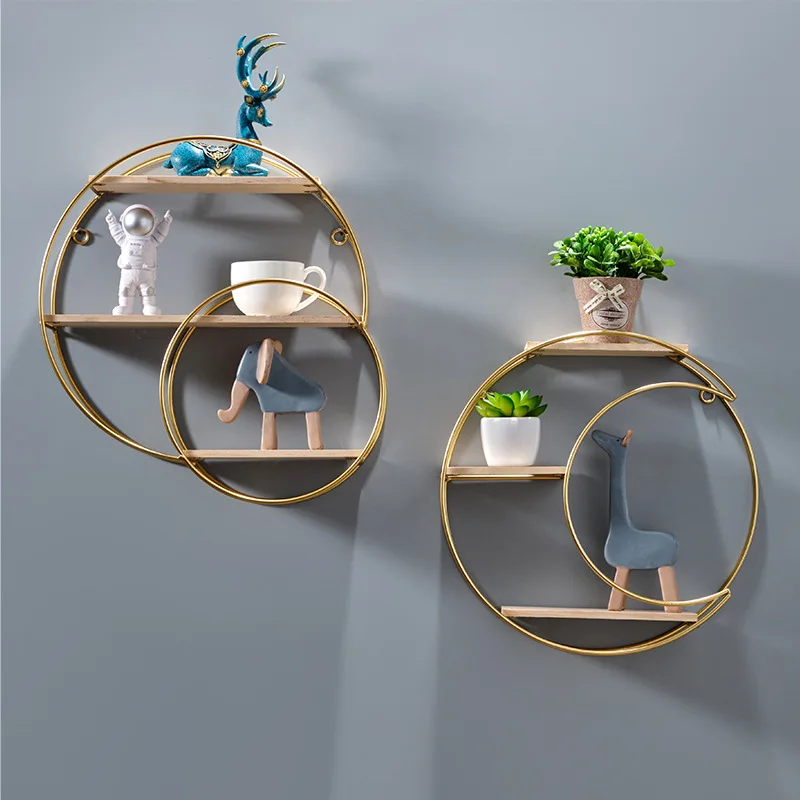Nordic Creative Restaurant Wall Decoration Rack Wall Storage Rack Cold Drink Shop Wall Rack Without Punching