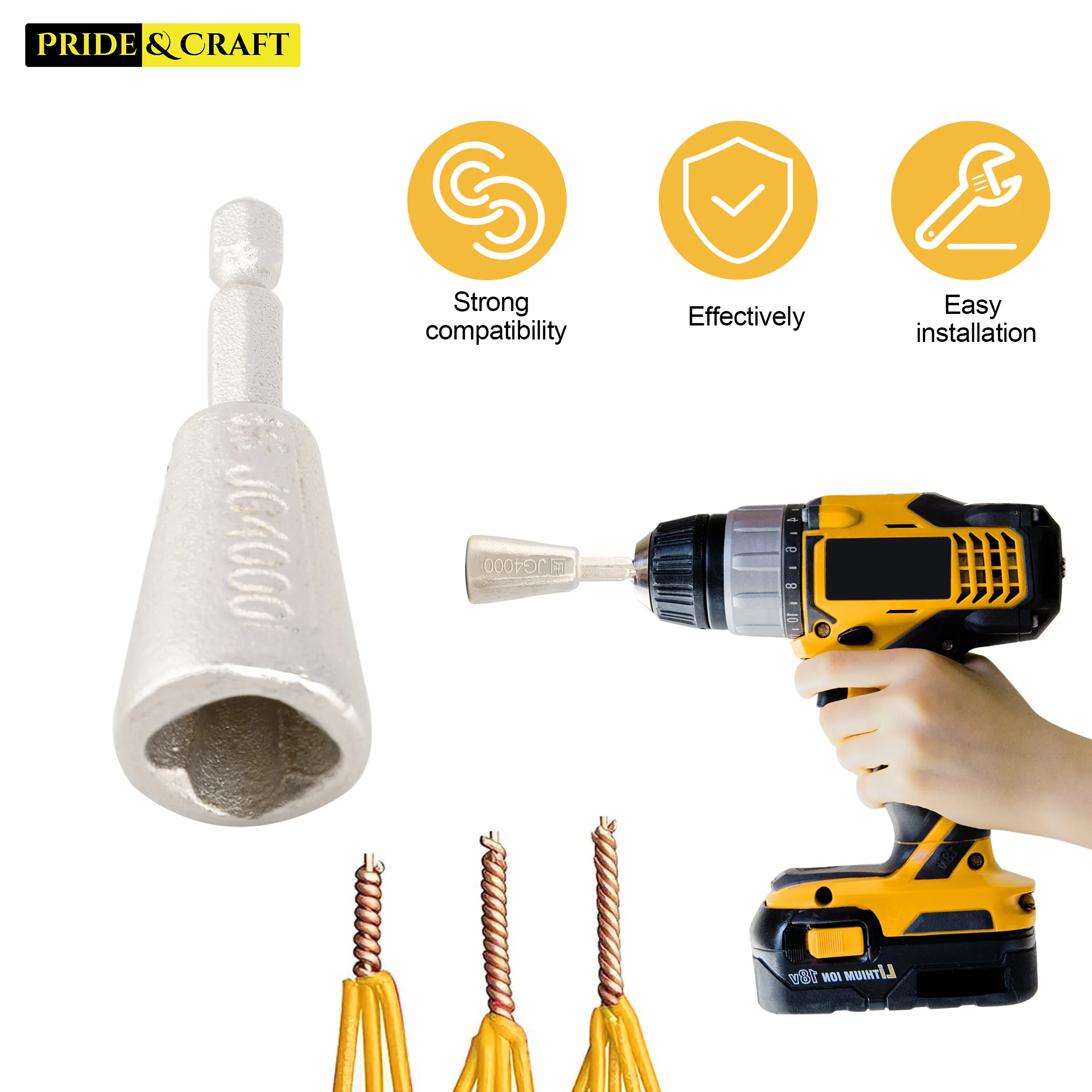 1 pc Hexagon Wire Twister Tool for Drill Wire Twister Connector Wire Twisting Tool