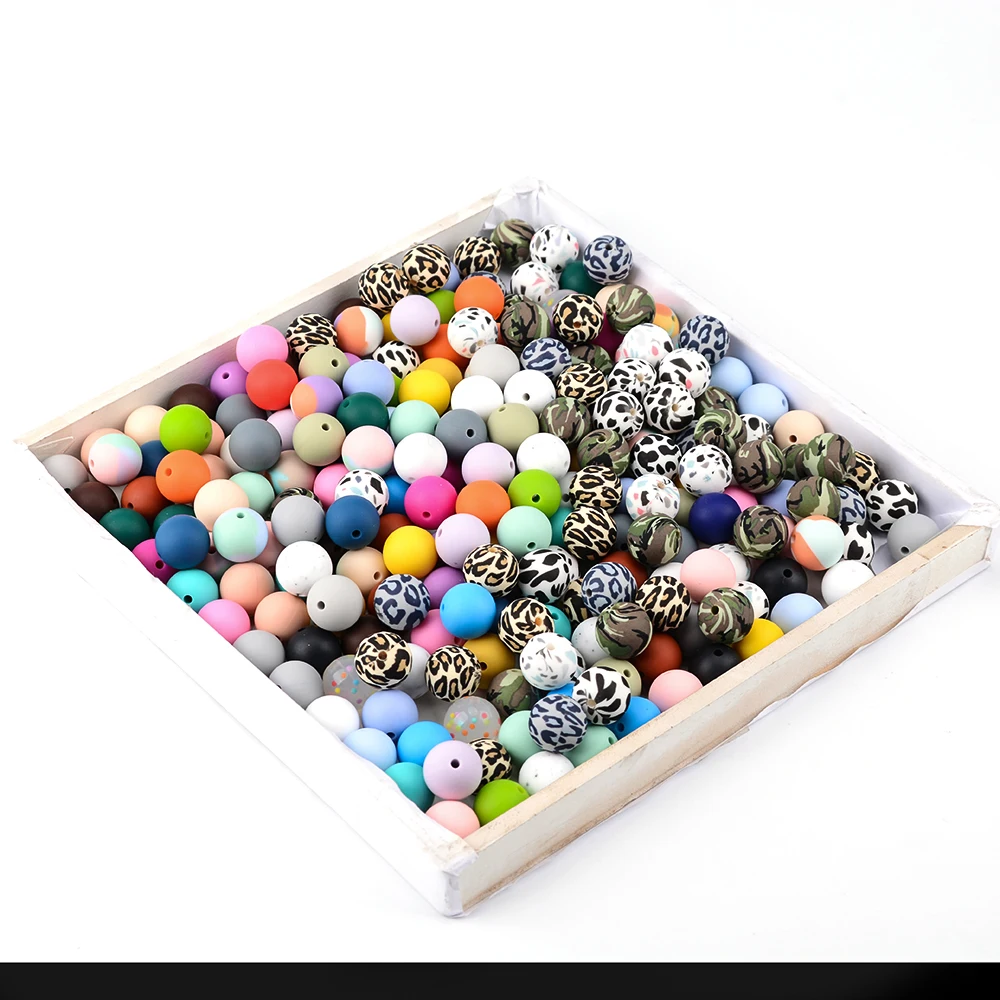 Wholesale Loose Custom Silicone Beads Food Grade Soft Baby Chewable Bpa Free Silicone leather Beads for Bracelet Pacifier Chain