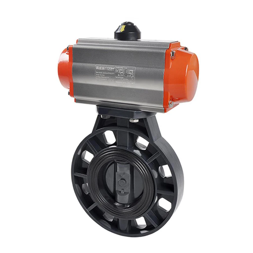 220V DN50 Pneumatic UPVC PVC Plastic Butterfly Valve