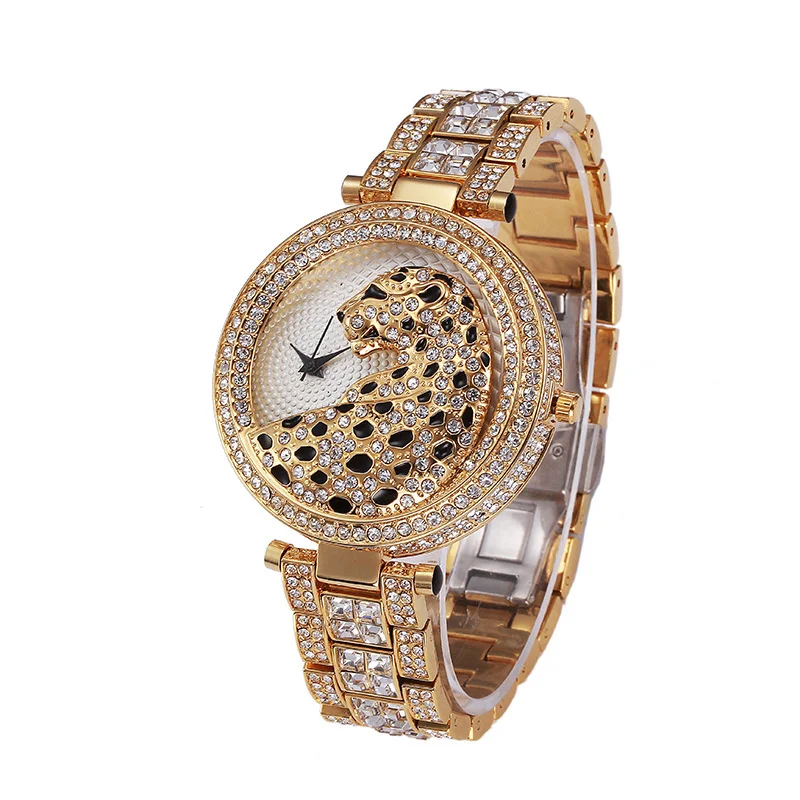2022 New Luxury Golden Style Diamond Unique Custom Design Petal Dial Fashion Ladies Wrist Lucky Watches For Women