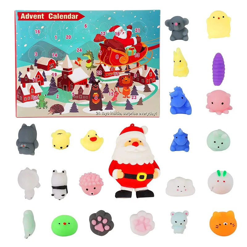 Wholesale Amazon Hot Popular Christmas 24 Days Countdown Advent Calender Set Toy Kids Gift Fidget Advent Calendar