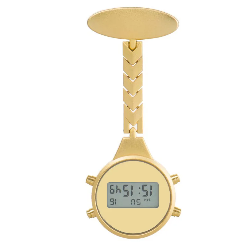 Electronic digital display nurse watch pocket watch wholesale metal lettering medical chest watch stopwatch alarm student pocket
