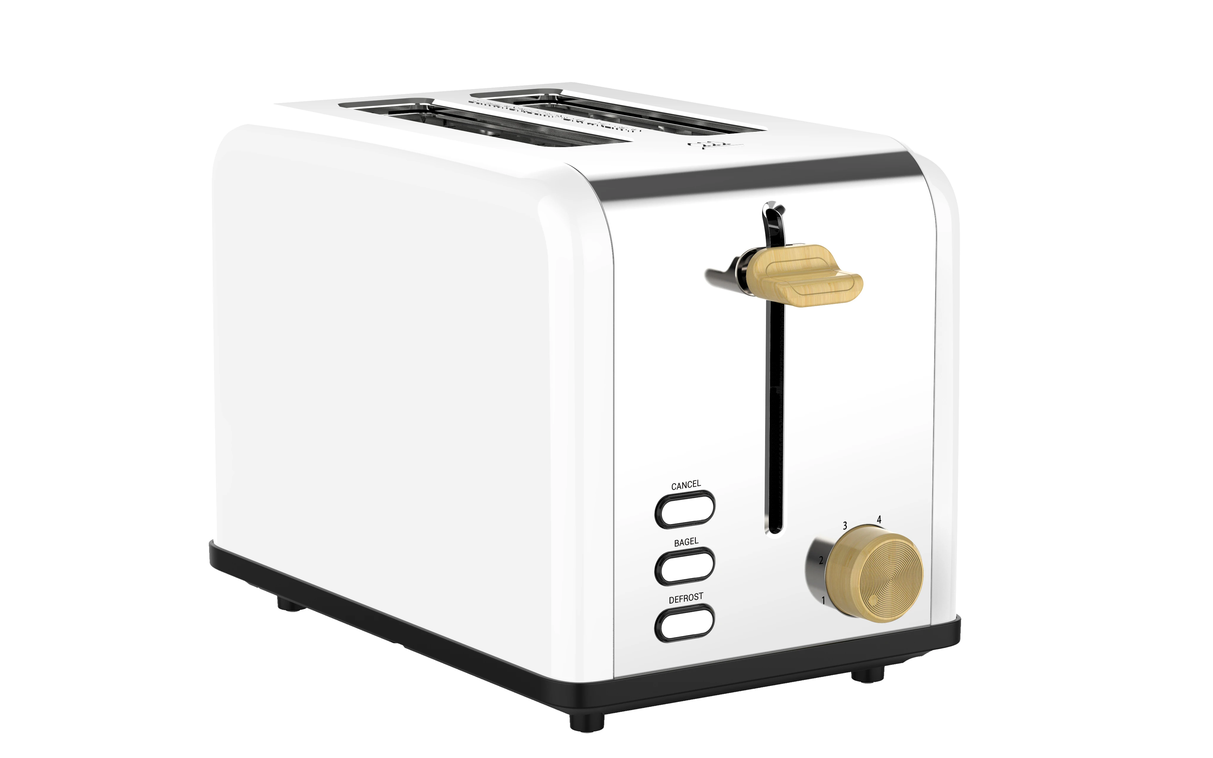 Custom Factory Household Appliance extra Wide Slot 2-Slice Bread Toaster Stainless Steel Electric Toasters