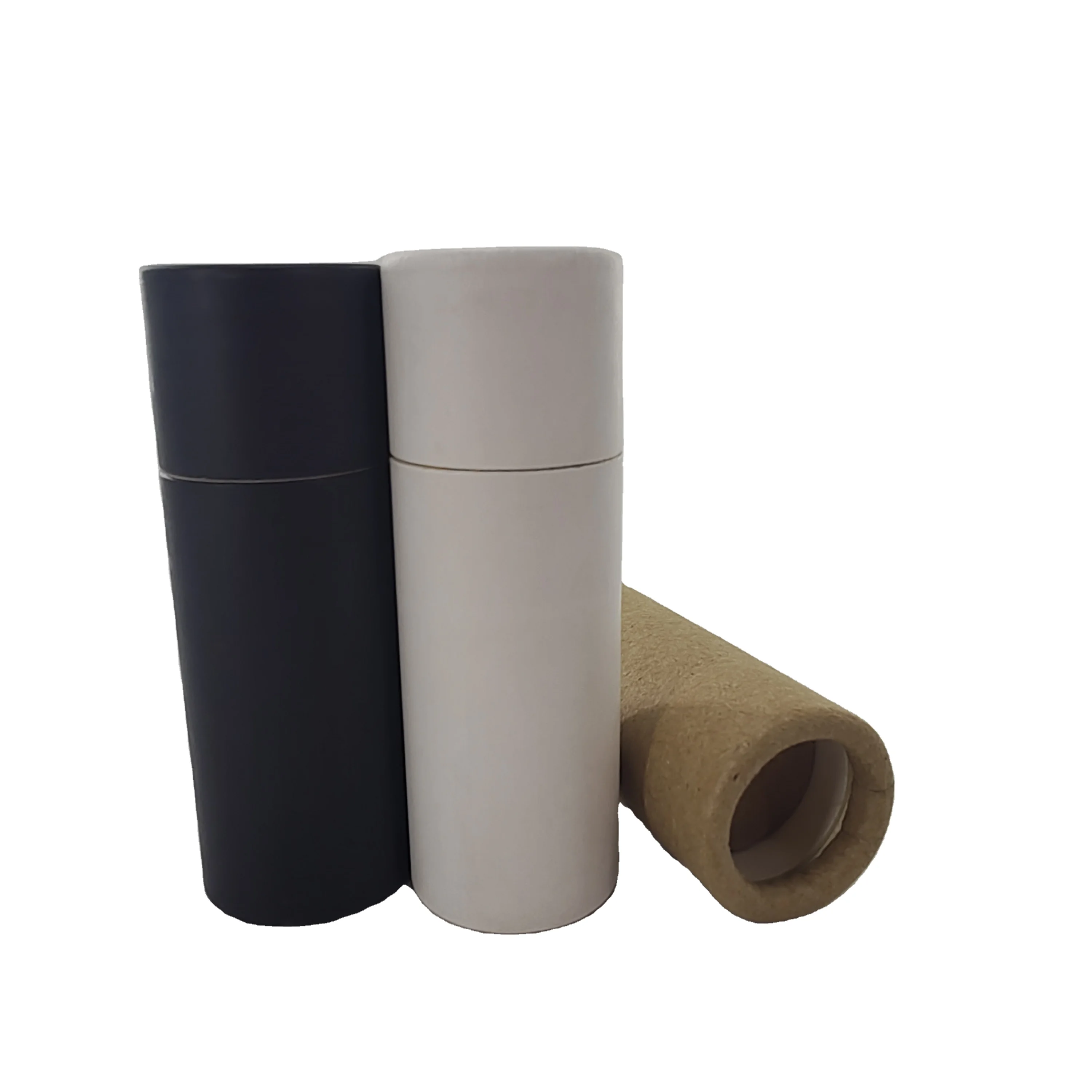 Biodegradable zero waste empty cardboard push up deodorant 0.5oz paper lip balm tube