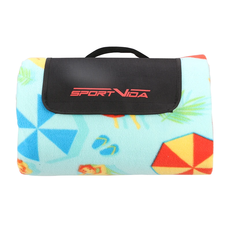 Cheap price waterproof 220x220cm polyester fleece picnic blanket