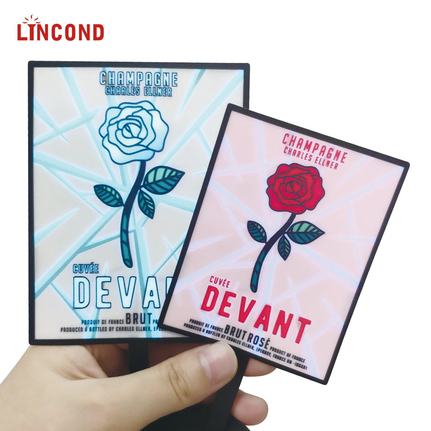 OEM EL label luminous bottle sticker waterproof light up wine Champagne bottle led Label flashing label