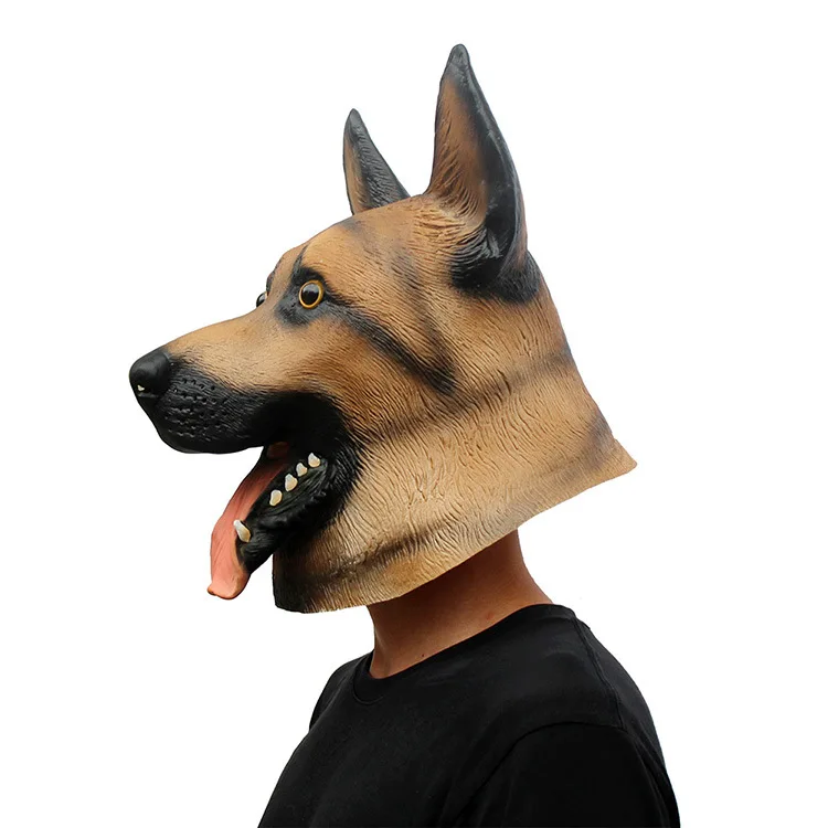Halloween Wolf Dog Mask Realistic Rubber Full Head Animal Dog Latex Mask