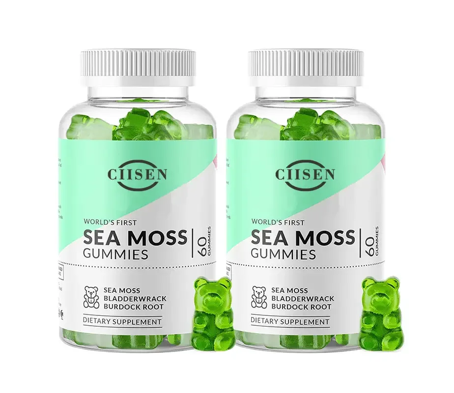 OEM Sea Moss Gummies Organic Seamoss with Maximum Potency Bladderwrack and Burdock Root Supports Skin and Joint Health