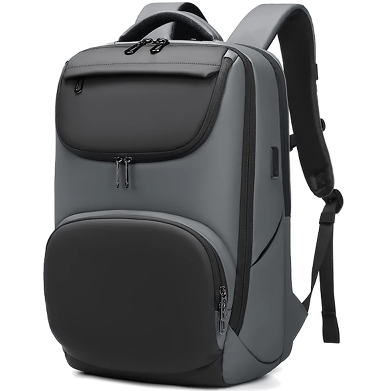 wholesale custom black fashion Sturdy laptop travel backpack for business with Back panel breathable design and usb charge port