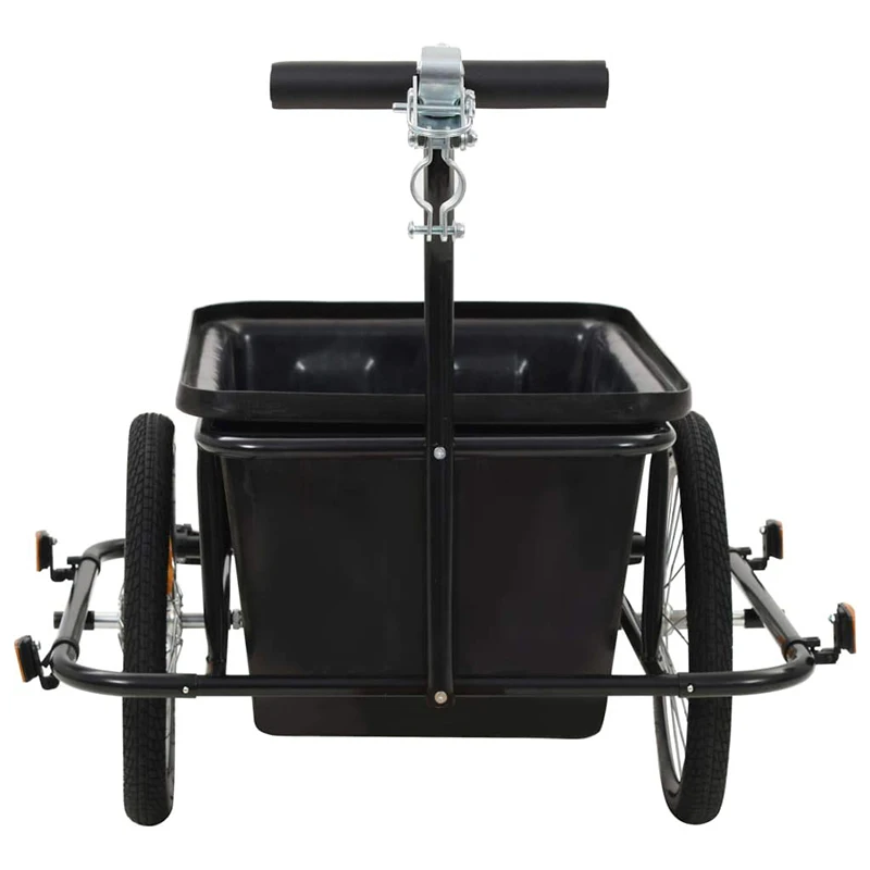 90L Bicycle Bike Cargo Trailer Steel Carrier Storage Cart Wheel Runner with plastic box(CT002A)