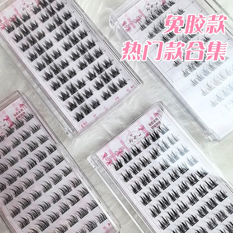 New Design Pre-glued Faux Mink Self Adhesive DIY Cluster Lash Kit Pre Bond Technology Individual No Glues Lashes Clusters