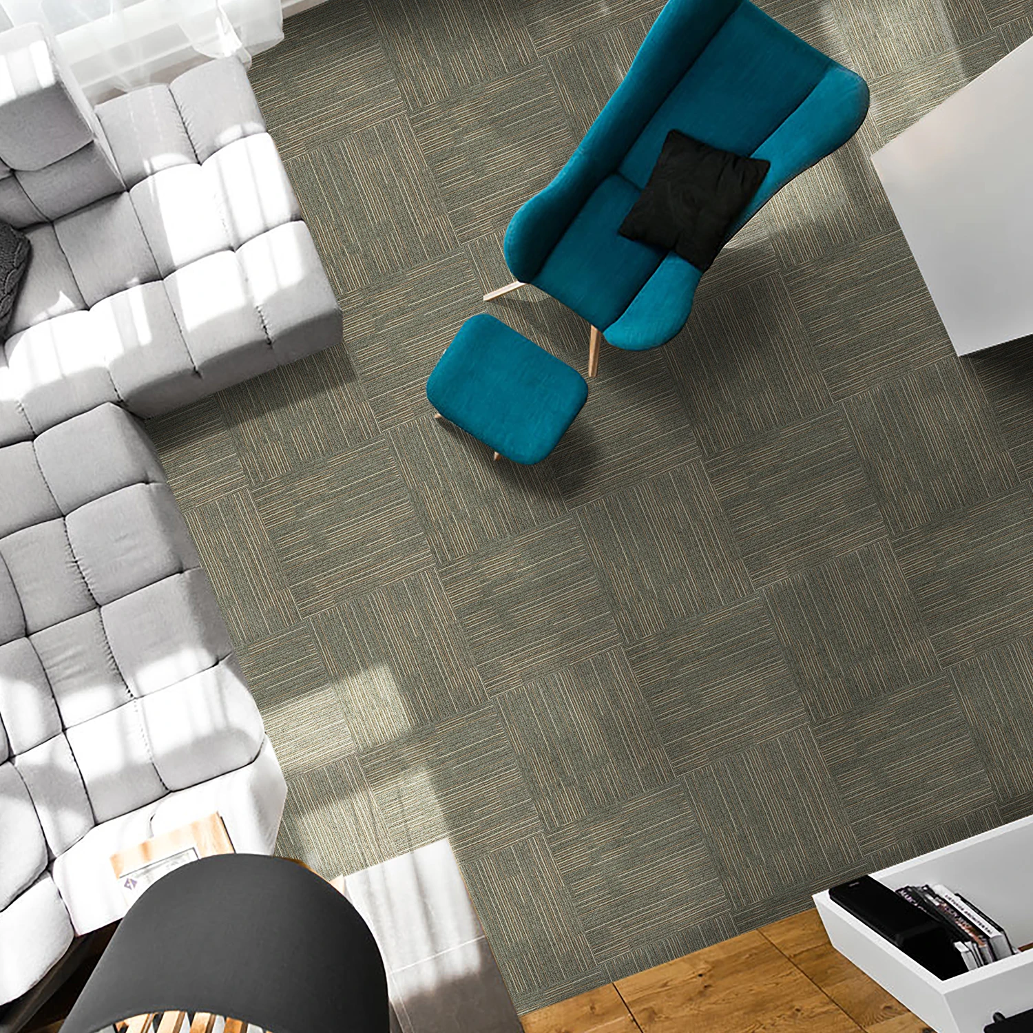 100% PP Modern Designed Commercial Modular Office Carpet Tile Flooring