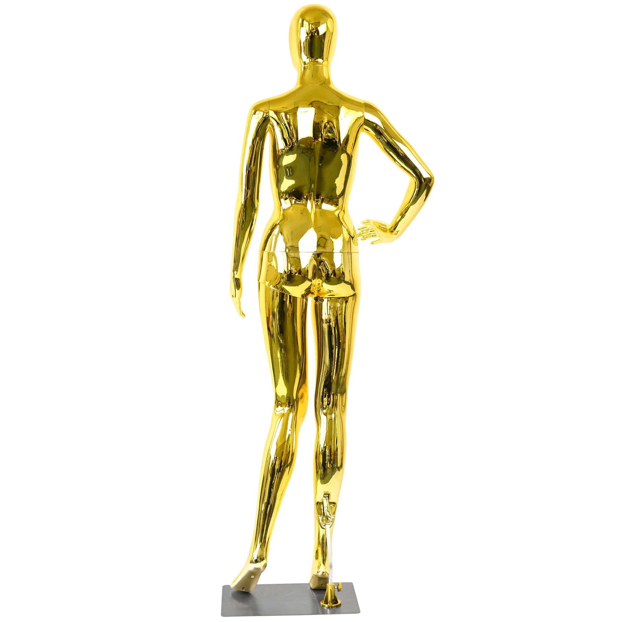 Gold Chrome Full Body Mannequin 175cm Height Dummy Mannequin Good-Looking Curvy Female Mannequin