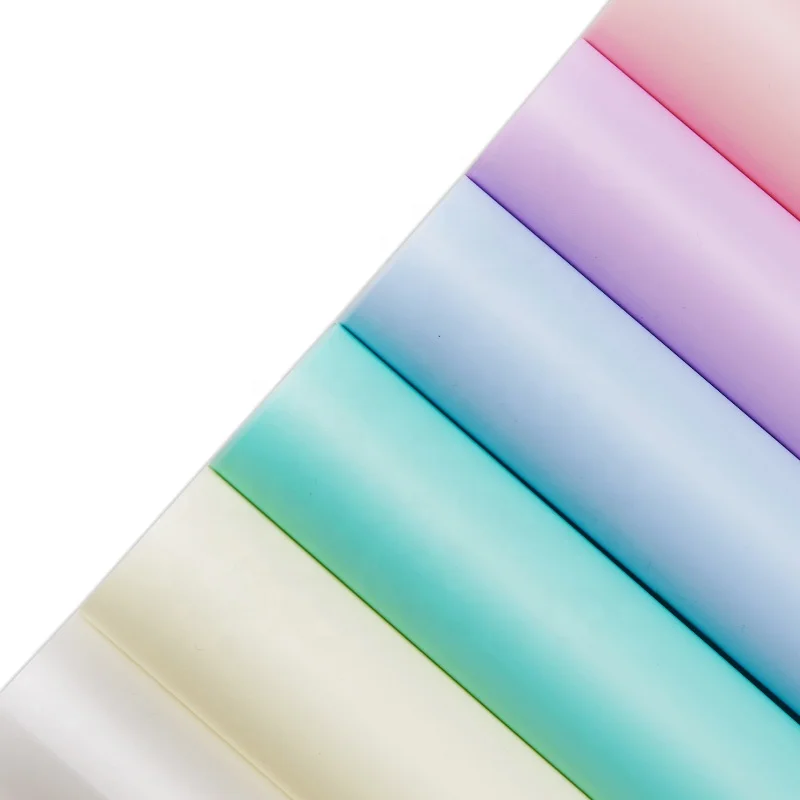 
Korean Foggy mist paper Colored Flower Printed Wrapping Paper Plastic Flower Wrapper 