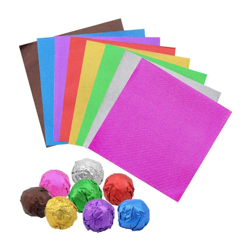 Customized Printed Soft Food Grade Aluminum Foil Paper Color Embossed Chocolate Wrapping Paper For Food Packing