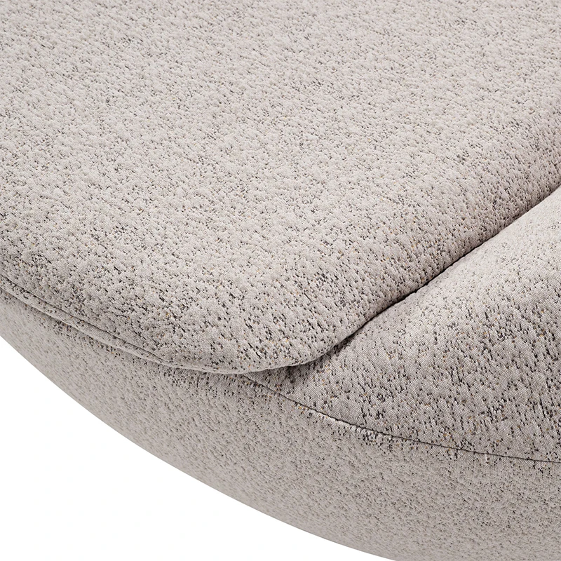 Wholesale Nordic Living Room Hotel Fabric Comfortable Upholstered White Accent Relaxing Round Lounge Single Sofa Leisure Chair