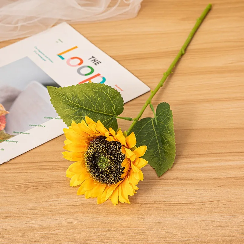 Artificial sunflower sunflowers single home living room decoration centerpiece flower silk flower wedding scene arrangement