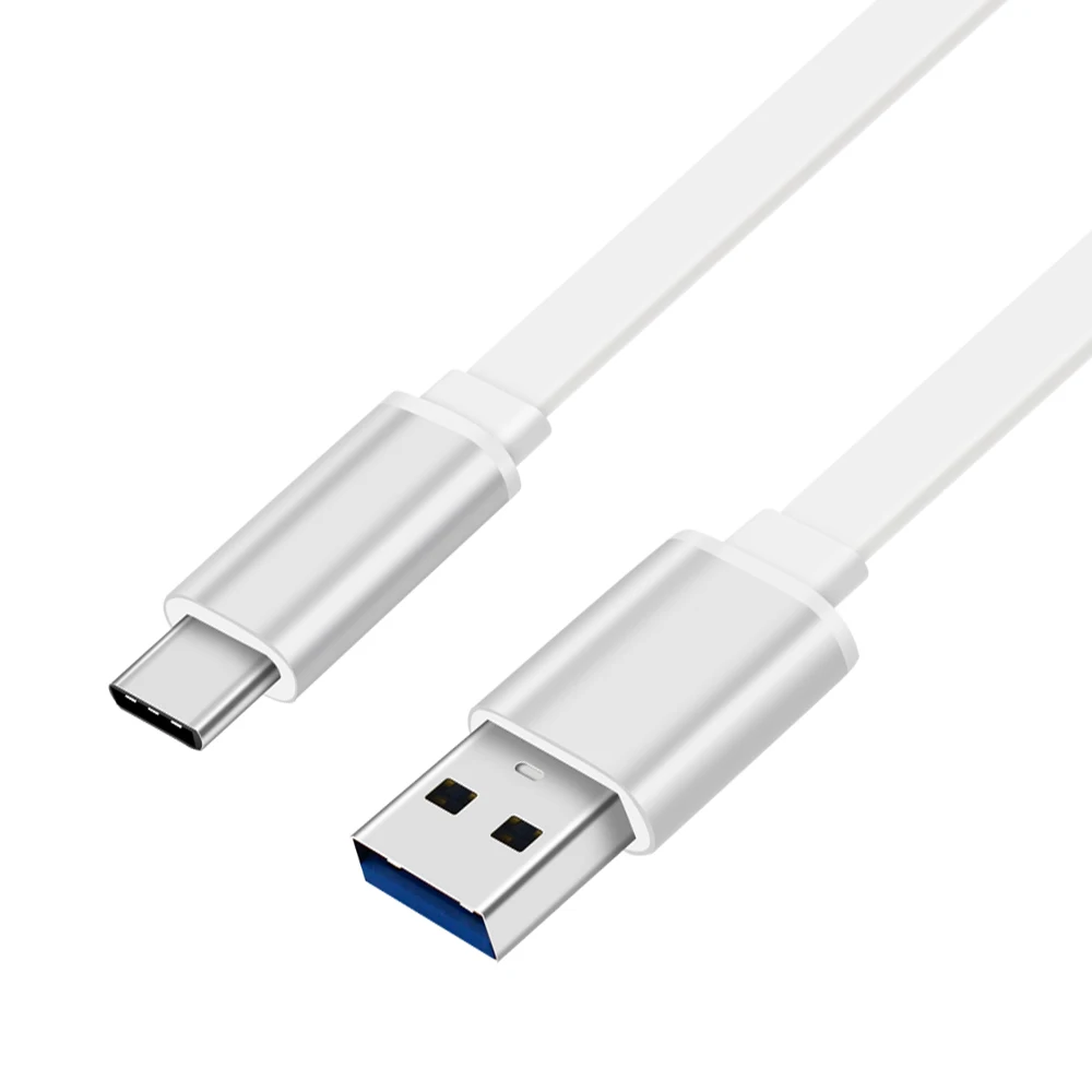 Плоский кабель в форме лапши с разъемом usb type-c и разъемом usb a с ультратонким дизайном