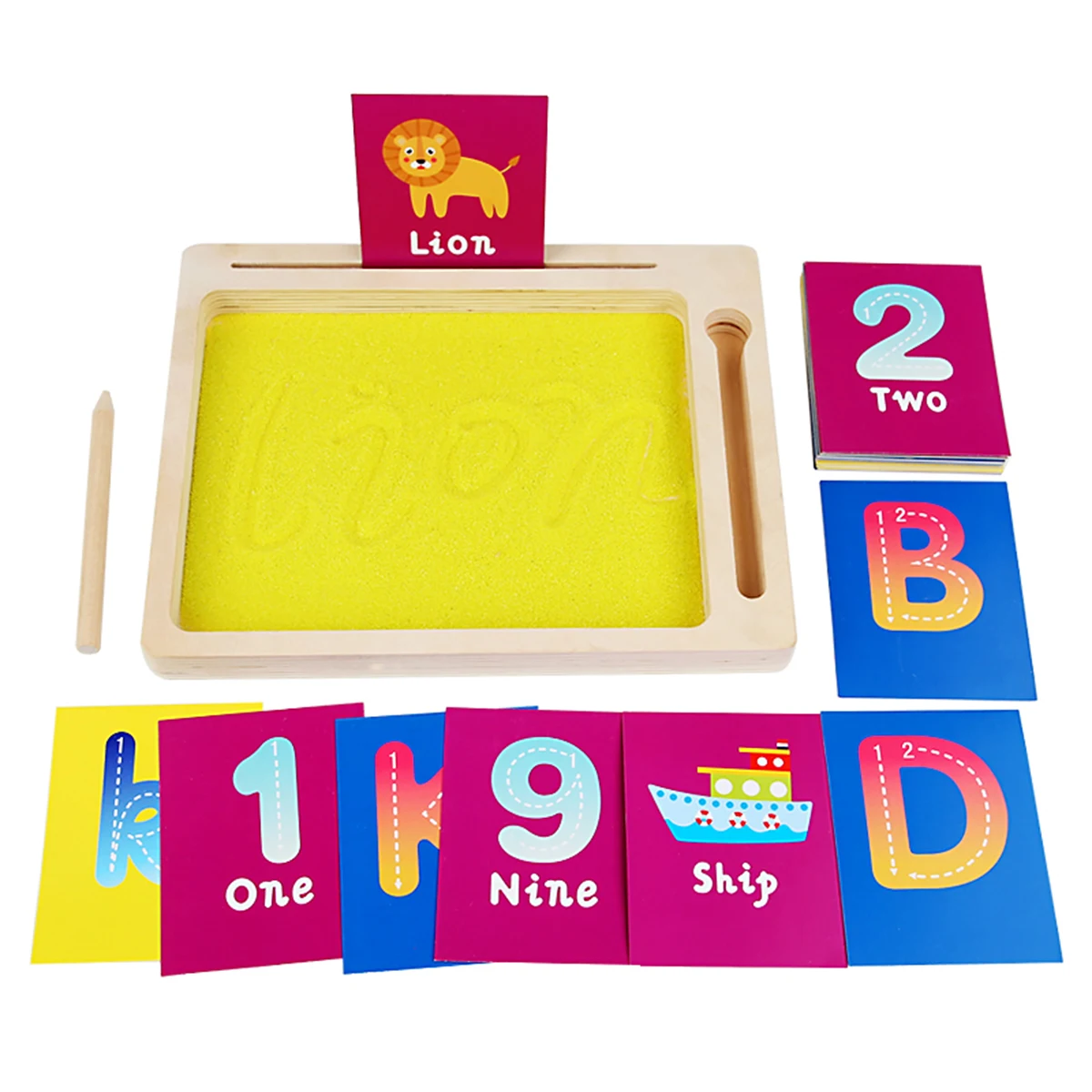 Wholesale Custom Montessori Teaching Aids Toy Wooden Sand Scraping Box Writing Practice Early Child Educational Toys For Kids