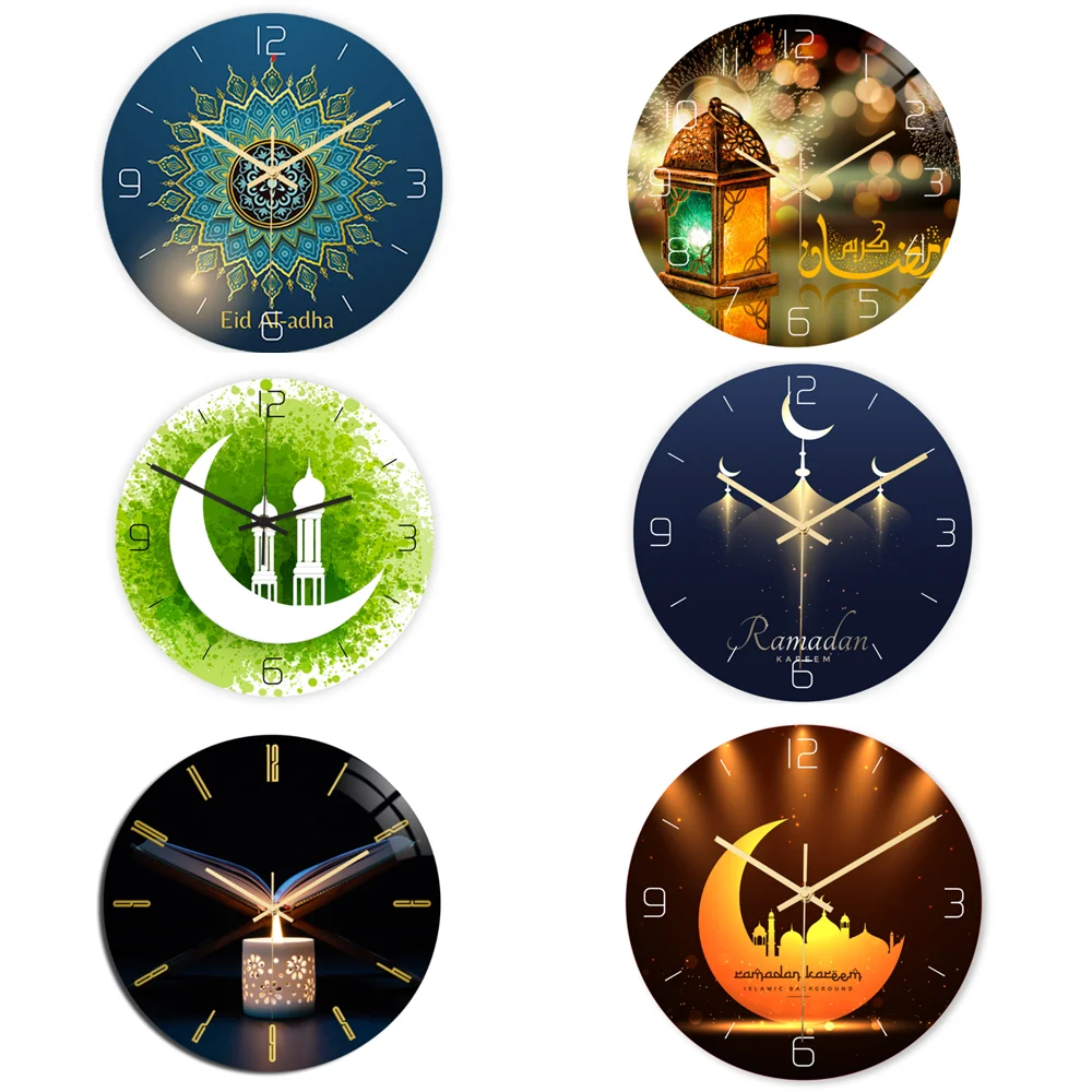 Mosque Muslim Islamic Eid Mubarak Middle East Wall Clock Stereo Acrylic Clocks Bedroom Living Room Home Decoration Wall Clock