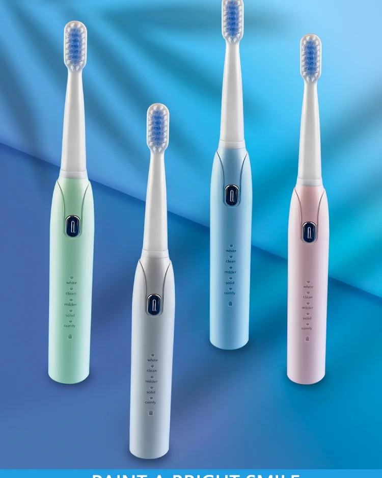 
CVB-914 Electronic Automatic Toothbrush Waterproof Rechargeable Adult Electric Toothbrush Pink Soft White USB 