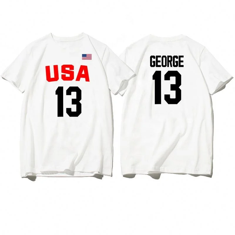 Wholesale Custom American Dream Team National Team T-Shirt Irving James George Basketball Sports Fitness Short Sleeve T-Shirt