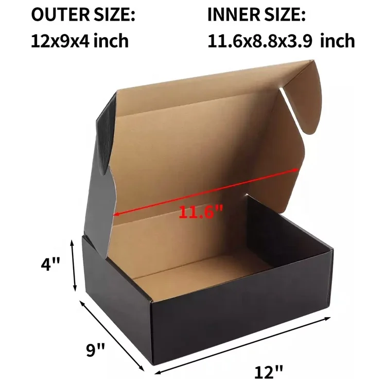 12x9x4 Custom corrugated small mailing shipping boxes for packaging small business