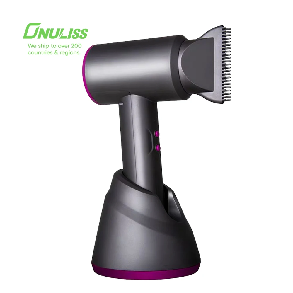 300W Battery Powered Magnetic Nozzle negative ionic blow dryer wireless rechargeable Cordless Hair Dryer
