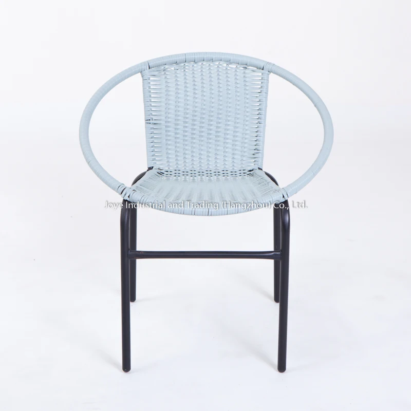 Joy Leisure Outdoor Steel Rattan Single Chair Garden Furniture Wicker Moon Chair