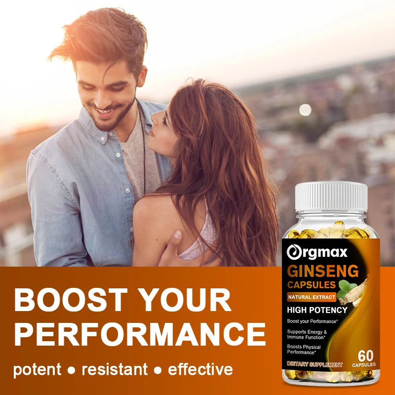 OEM 120pcs Organic Original Ginseng Extract Capsule Energy and Memory Improve Herbal Supplements for men