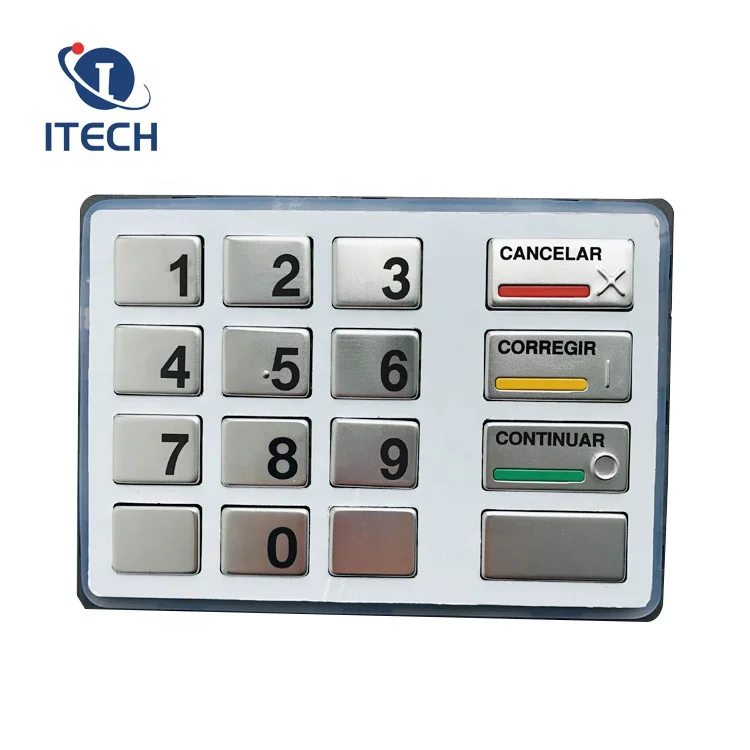 ATM Machine Spare Parts Diebold EPP5 BSC LGE ST STL Spanish Keyboard  49-216680-764E 49216680764E