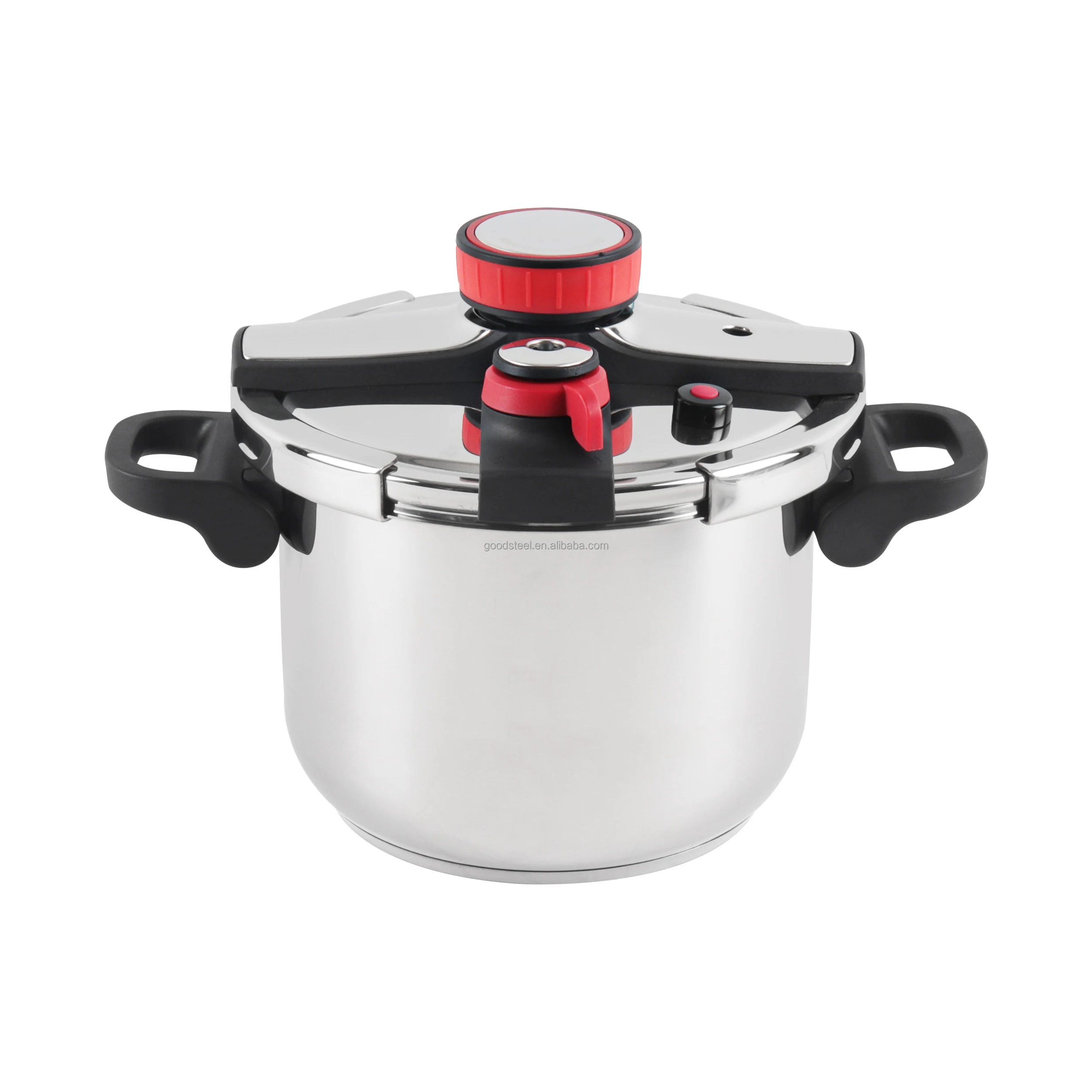 foldable & keep stainless steel pressure cooker folding handle 6.0 L Capacity Pressure Cooker for Gas and Induction Stoves