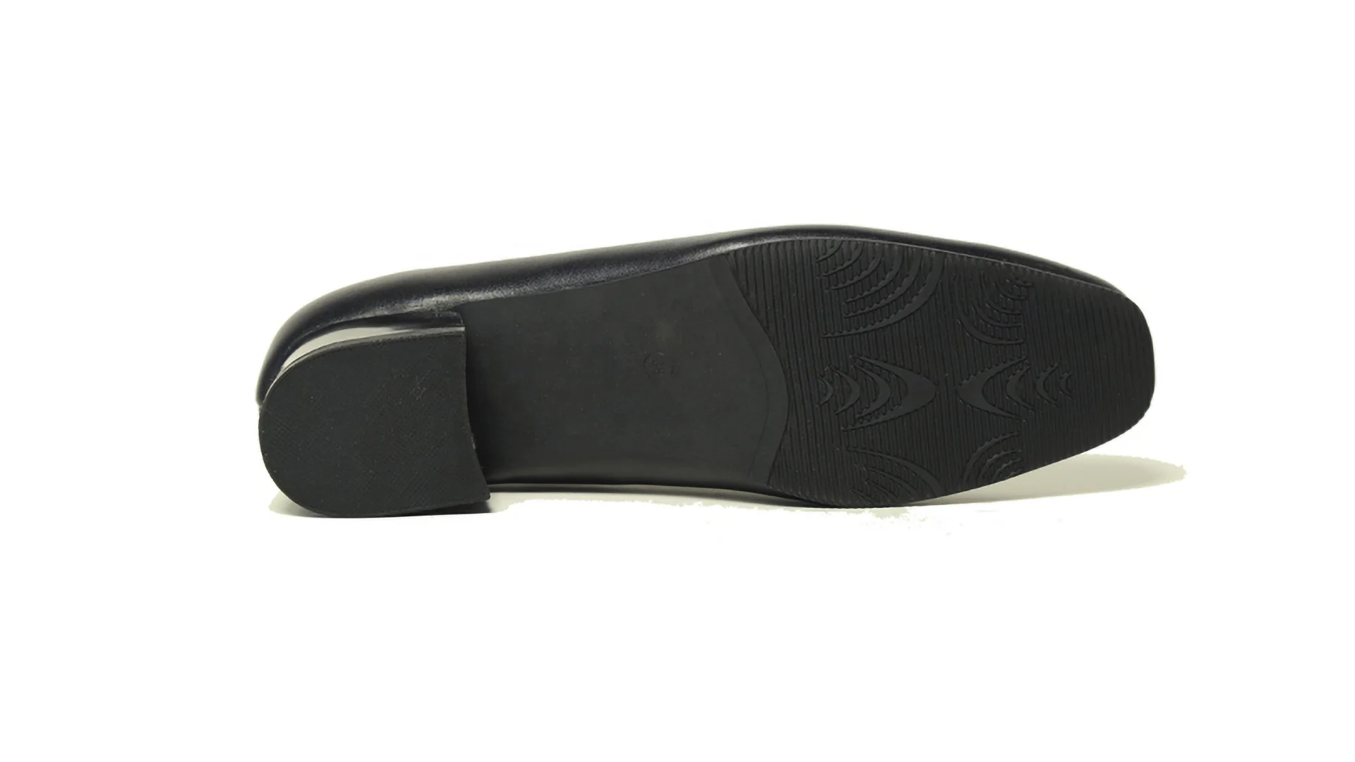 
women ladies black genuine leather office high heel shoes 