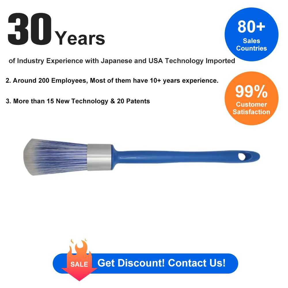 CHOPAND Eco-Friendly Custom Size Polyester Material Blue Round Handle Wall Paint Brush Set