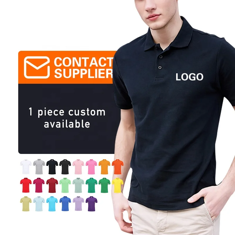 Wholesale Cupro Cotton Custom Tshirt Polo Shirts Custom Logo Embroidery Mens Polo Shirts Men Plain T Shirts