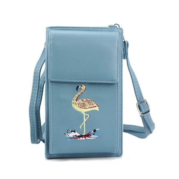 
PB012 Hot sale fashion printing pu leather ladies small crossbody cell phone wallet card holder 