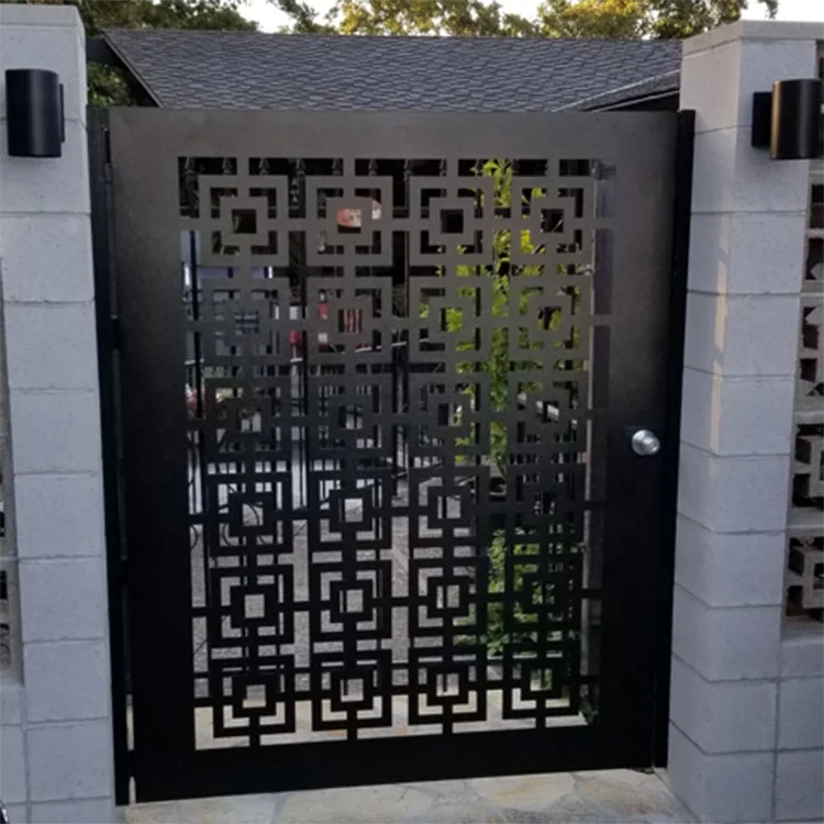 Пользовательская лазерная резка, дизайн главных ворот, алюминиевая лазерная резка, перфорированная экранная Панель забора