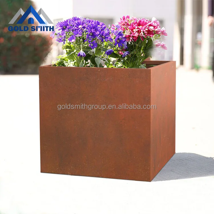 Rust Board Flower Box - Weathering Planter - Weathering Steel Material - Herb Planter - Raised Garden Bed
