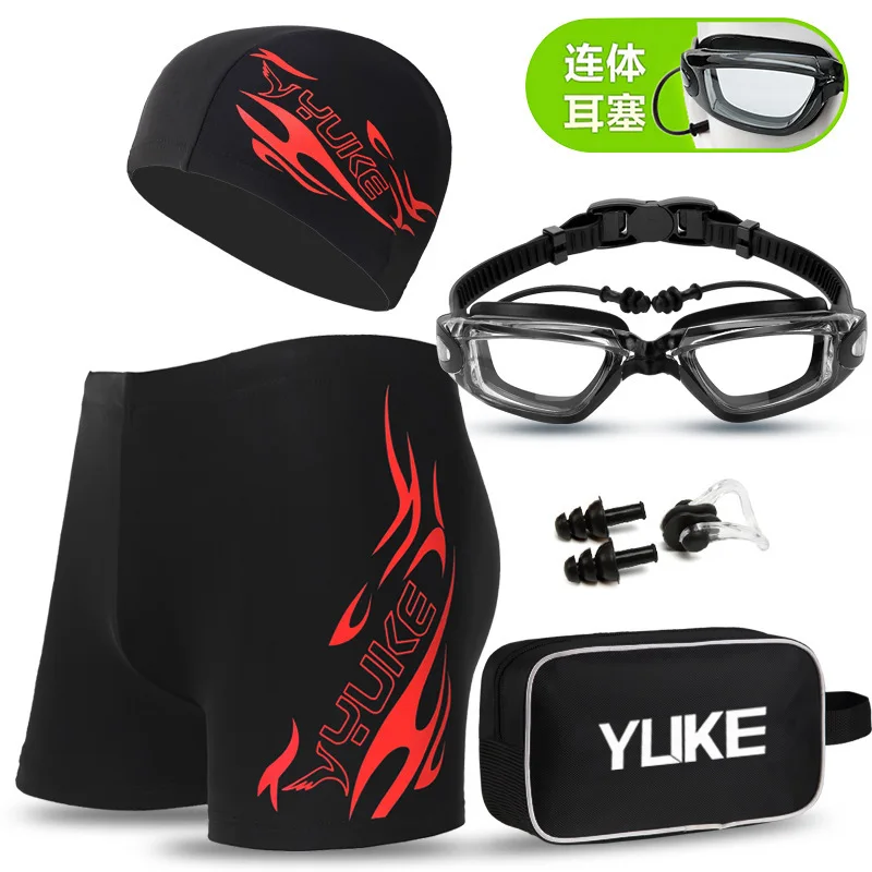 Wholesale 3 Pieces Swim Wear with Men Swimming Cap& Swim Trunks &swim Glasses