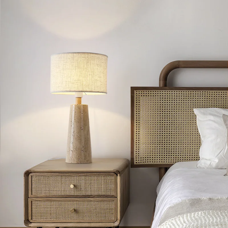 Modern design nordic decorative creative home yellow cave stone wabi uki cream unique moon bedside desk lamp led table lamps